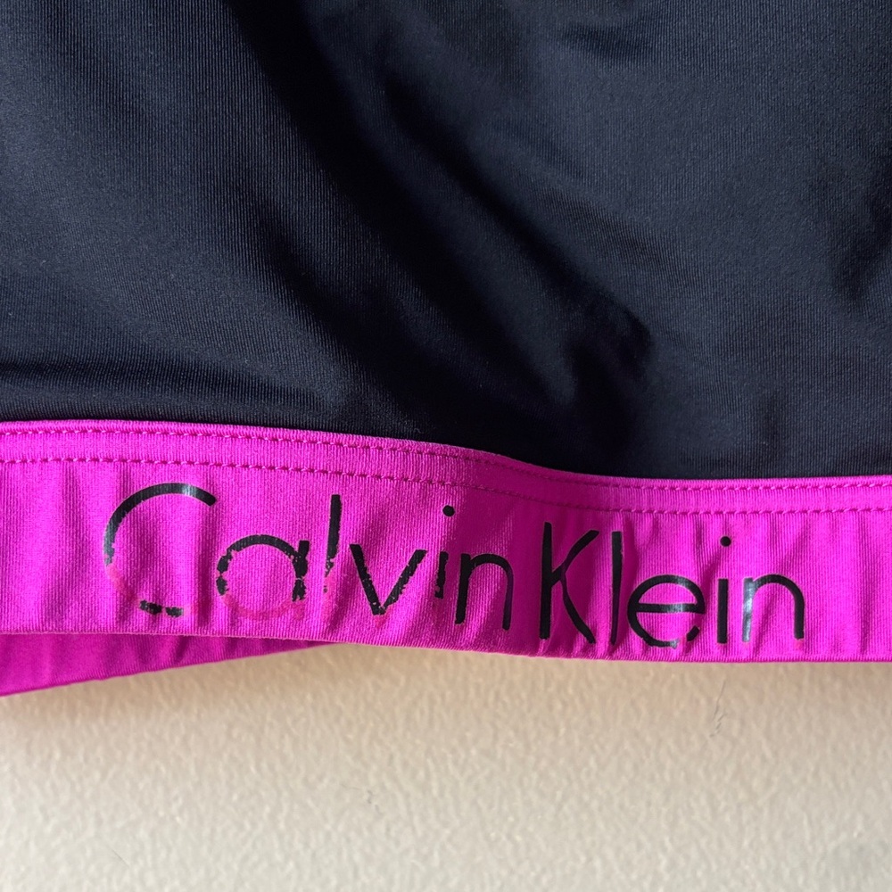 Calvin Klein Black and Hot Pink Athletic Bikini Set - Picture 3 of 13